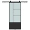 Renin Opera Frosted Glass Metal Barn Door with Installation Hardware Kit 37 in. KMCTOPF-37BL - alternate 1